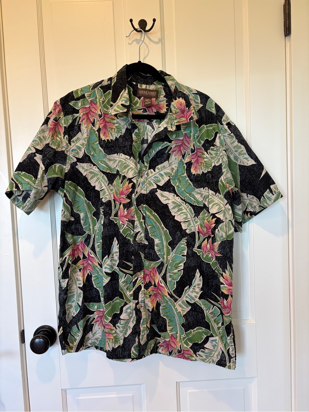Vintage Cooke Street Tropical Print Short-Sleeve Hawaiian Shirt
